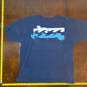 Vintage Y2K Blue Billabong Surf Waves Graphic T-shirt
